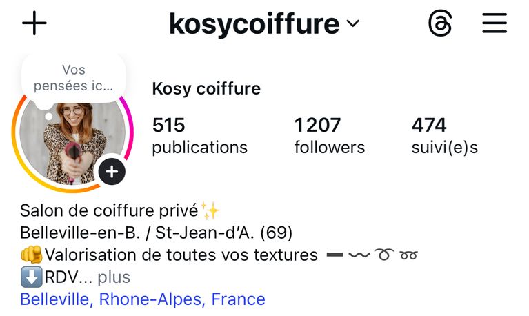 Kosy Coiffure Instagram